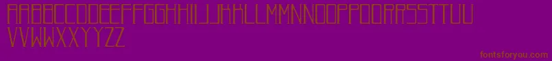 RomanDecoNormal-Schriftart – Braune Schriften auf violettem Hintergrund