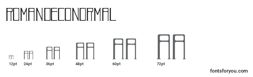 RomanDecoNormal Font Sizes