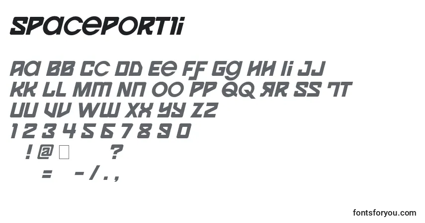 A fonte Spaceport1i – alfabeto, números, caracteres especiais