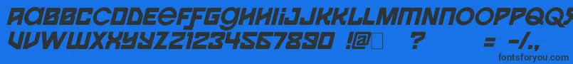 Spaceport1i Font – Black Fonts on Blue Background