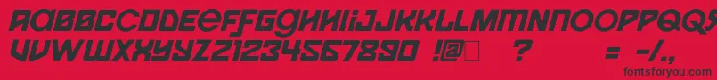 Spaceport1i Font – Black Fonts on Red Background