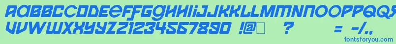 Spaceport1i Font – Blue Fonts on Green Background