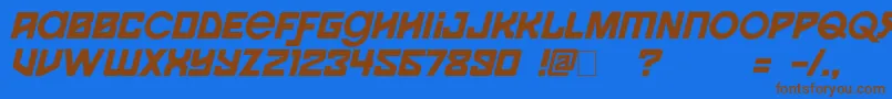 Spaceport1i Font – Brown Fonts on Blue Background