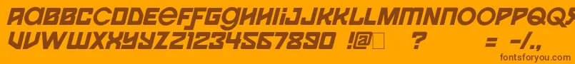Spaceport1i Font – Brown Fonts on Orange Background