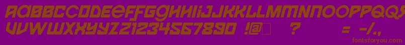 Spaceport1i Font – Brown Fonts on Purple Background
