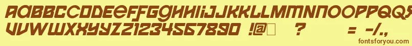 Spaceport1i Font – Brown Fonts on Yellow Background