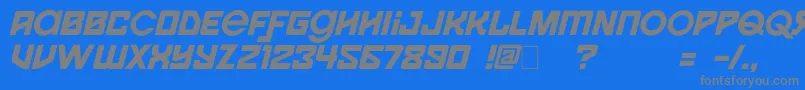 Spaceport1i Font – Gray Fonts on Blue Background