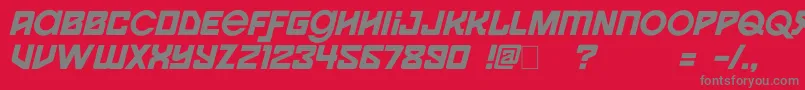Spaceport1i Font – Gray Fonts on Red Background