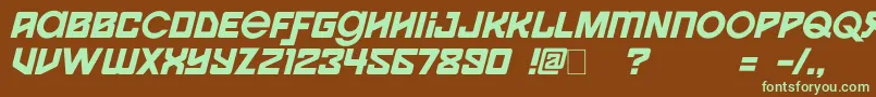 Spaceport1i Font – Green Fonts on Brown Background