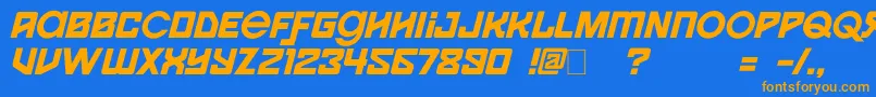 Spaceport1i Font – Orange Fonts on Blue Background
