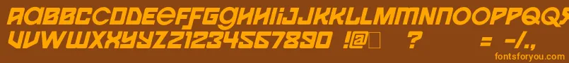 Spaceport1i Font – Orange Fonts on Brown Background