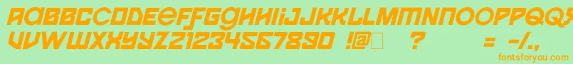 Spaceport1i Font – Orange Fonts on Green Background