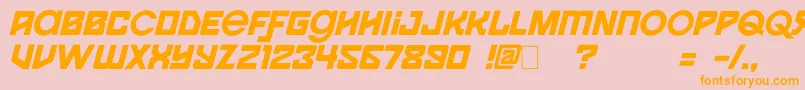 Spaceport1i Font – Orange Fonts on Pink Background