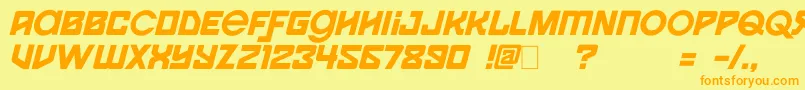 Spaceport1i Font – Orange Fonts on Yellow Background