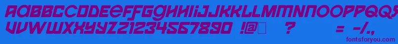 Spaceport1i Font – Purple Fonts on Blue Background