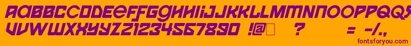 Spaceport1i Font – Purple Fonts on Orange Background