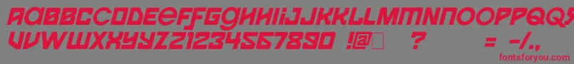 フォントSpaceport1i – 赤い文字の灰色の背景