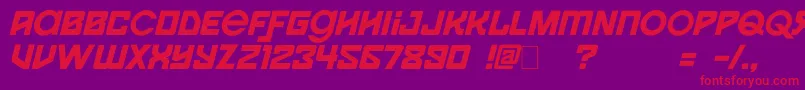 Spaceport1i Font – Red Fonts on Purple Background