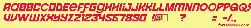 Spaceport1i Font – Red Fonts on Yellow Background