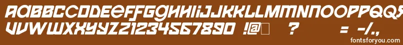 Spaceport1i Font – White Fonts on Brown Background