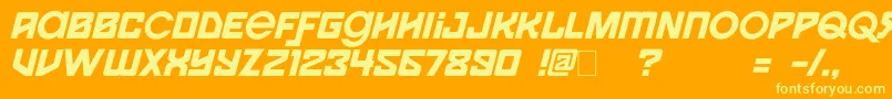 Spaceport1i Font – Yellow Fonts on Orange Background