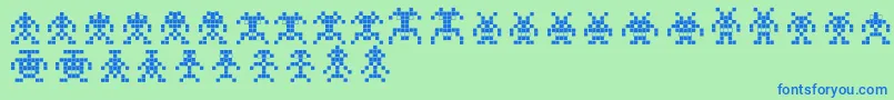 Weitere Informationen zur BinarysoldiersIii-Schriftart BinarysoldiersIii-Schriftart – Blaue Schriften auf grünem Hintergrund