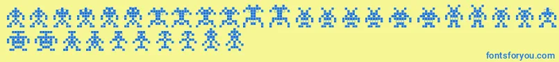 Czcionka BinarysoldiersIii – niebieskie czcionki na żółtym tle