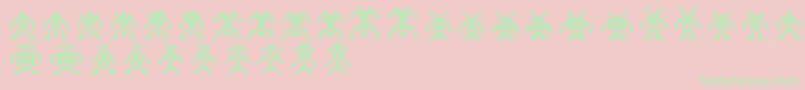 フォントBinarysoldiersIii – ピンクの背景に緑の文字