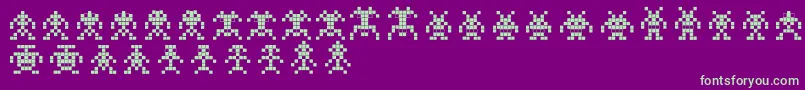 BinarysoldiersIii-fontti – vihreät fontit violetilla taustalla