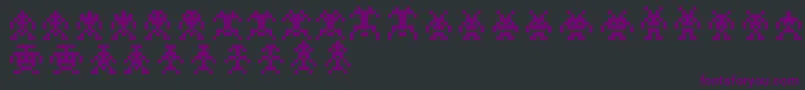 フォントBinarysoldiersIii – 黒い背景に紫のフォント