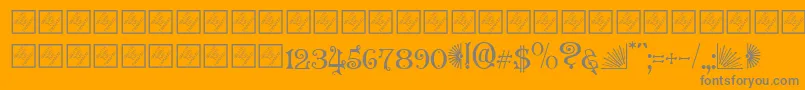フォントGranvillec – オレンジの背景に灰色の文字
