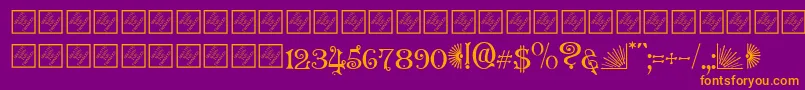 Granvillec Font – Orange Fonts on Purple Background