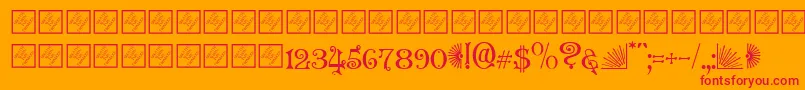 Granvillec Font – Red Fonts on Orange Background