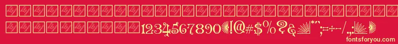 Granvillec Font – Yellow Fonts on Red Background