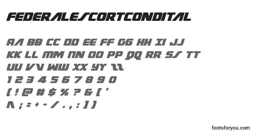 Шрифт Federalescortcondital – алфавит, цифры, специальные символы