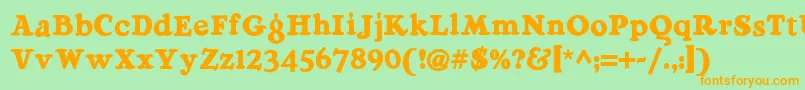 Ragg Font – Orange Fonts on Green Background