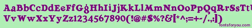 Ragg Font – Purple Fonts on Green Background
