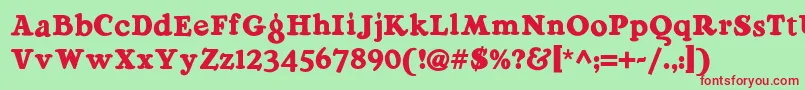 Ragg Font – Red Fonts on Green Background