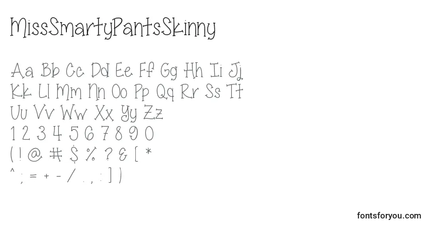 MissSmartyPantsSkinny font – alphabet, numbers, special characters