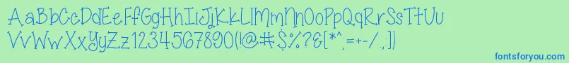 MissSmartyPantsSkinny Font – Blue Fonts on Green Background