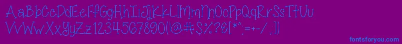 MissSmartyPantsSkinny Font – Blue Fonts on Purple Background