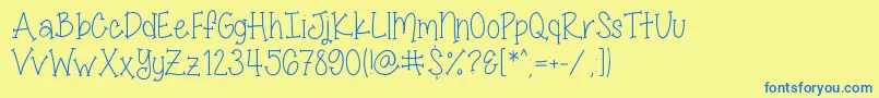MissSmartyPantsSkinny Font – Blue Fonts on Yellow Background