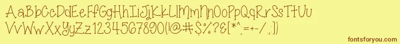 MissSmartyPantsSkinny Font – Brown Fonts on Yellow Background