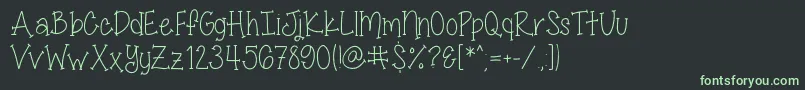 MissSmartyPantsSkinny Font – Green Fonts on Black Background