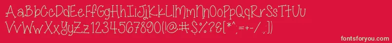 MissSmartyPantsSkinny Font – Green Fonts on Red Background