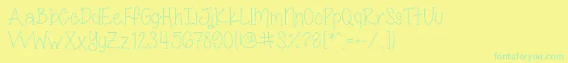 MissSmartyPantsSkinny Font – Green Fonts on Yellow Background