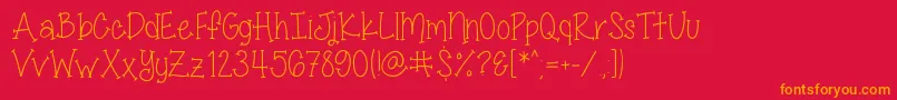MissSmartyPantsSkinny Font – Orange Fonts on Red Background