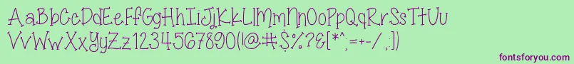 MissSmartyPantsSkinny Font – Purple Fonts on Green Background