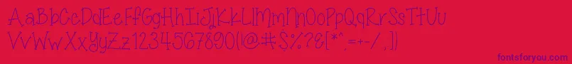 MissSmartyPantsSkinny Font – Purple Fonts on Red Background