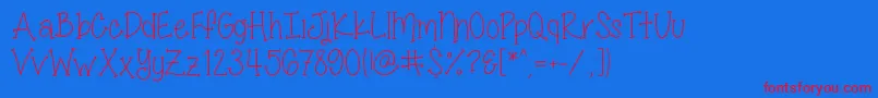 MissSmartyPantsSkinny Font – Red Fonts on Blue Background